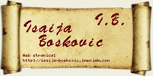 Isaija Bošković vizit kartica